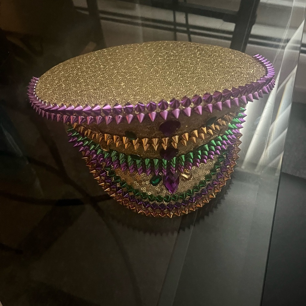 Gold and Purple Studded Hat